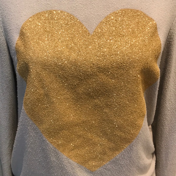 Wildfox Sparkle Golden Heart Sweatshirt - Picture 3 of 5